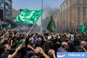 عکس: آیین خیمه سوزان عاشورا در چهارراه گلوبندک تهران