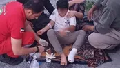 امداد رسانی هلال احمر به نوجوان قطع عضو شده