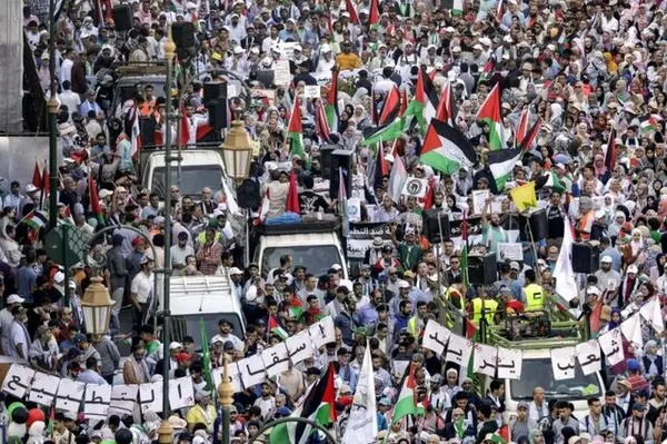  راهپیمایی حامیان فلسطین در رباط، مراکش 