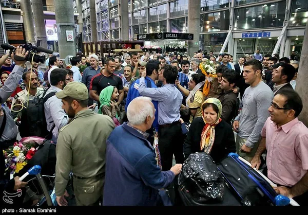 استقبال از تیم ملی کشتی فرنگی ایران در فرودگاه امام خمینی(ره)