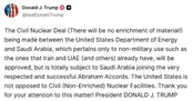 شرط ترامپ برای هسته‌ای شدن عربستان