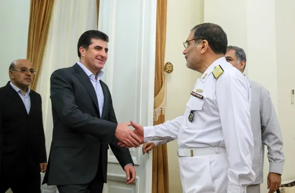 دیدار نیچروان بارزانی، نخست وزیر اقلیم کردستان عراق با علی شمخانی/ISNA 
