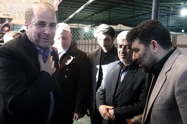 محمدباقر قالیباف شهردار تهران در مراسم ترحیم پدر سعید حدادیان