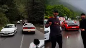 جوانان عراقی با خودروهای آمریکا در جاده‌های شمال ایران