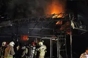 آتش‌سوزی انبار مواد غذایی در خیابان دماوند