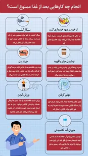 اینفوتابناک/ انجام چه کارهایی بعد از غذا ممنوع است؟