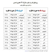 روز‌های قمر در عقرب سال ۱۴۰۵