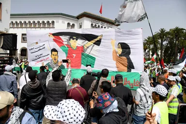 عکس: اعتراض مغربی‌ها به سفر وزیر صهیونیست