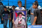 عکس: نماز غیابی اهالی غزه برای آقای شهید ایران