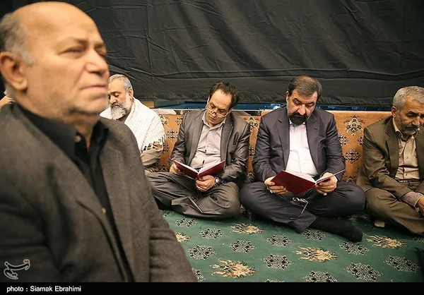 حضور محسن رضایی در مراسم ترحیم پدر سعید حدادیان