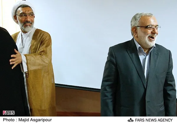 سید مرتضی بختیاری و حجت الاسلام پورمحمدی در مراسم تودیع و معارفه وزیر دادگستری
