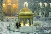 بارش تگرگ در حرم امام رضا (ع)
