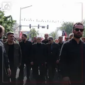 عکس: محمدرضا عارف در مراسم تشییع رهبر شهید