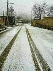 بارش برف در شهر دژکرد واقع در شهرستان اقلید