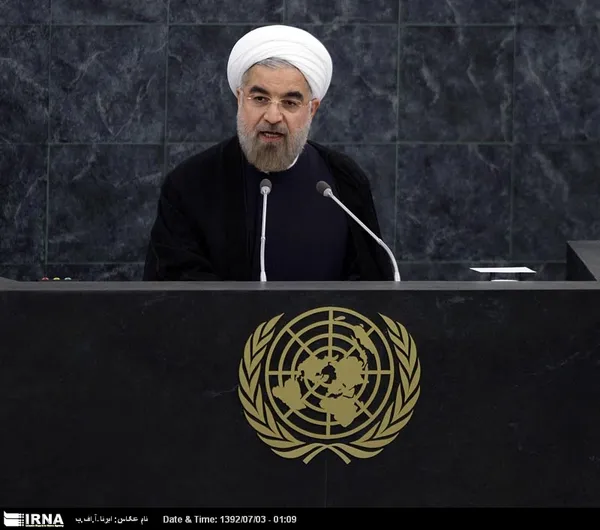 دکتر حسن روحاني رييس جمهوري اسلامي ايران بامداد چهارشنبه در شصت و هشتمين مجمع عمومي سازمان ملل سخنراني کرد.