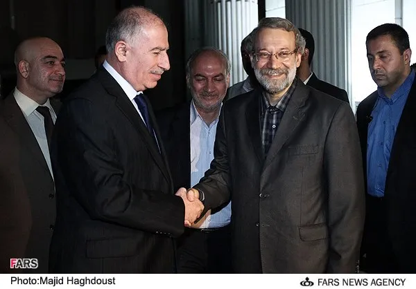 دیدار اسامه النجیفی، رئیس مجلس نمایندگان جمهوری عراق با علی لاریجانی، رئیس مجلس شورای اسلامی